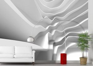 Wave, Architectural Design Off White Wall Mural 142 in x 106 in