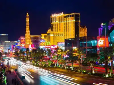 Las Vegas Strip Casino at Night Multicolor Wall Mural 142 in x 106 in