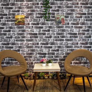 Dundee Deco 3D Wall Panels Brick Effect - Cladding, Charcoal White Stone Look Wall Paneling, Styrofoam Facing for Living Room, Kitchen, Bathroom, Balcony, Bedroom, Set of 10, Covers 54 sq ft