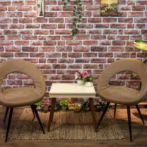 Dundee Deco 3D Wall Panels Brick Effect - Cladding, Mahogany Stone Look Wall Paneling, Styrofoam Facing for Living Room, Kitchen, Bathroom, Balcony, Bedroom, Set of 10, Covers 54 sq ft