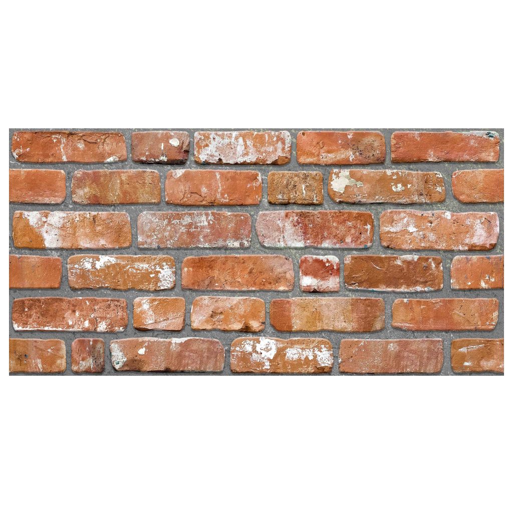 Dundee Deco 3D Wall Panels Brick Effect – Cladding, Red Orange Stone Look Wall Paneling, Styrofoam Facing for Living Room, Kitchen, Bathroom, Balcony, Bedroom, Set of 10, Covers 54 sq ft