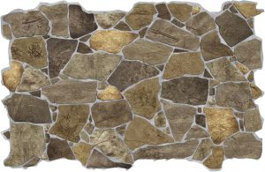 Brown Faux Stone PVC 3D Wall Panel, 3.2 ft X 2.1 ft (98cm X 63cm), Interior Design Wall Paneling Decor, Total Coverage 6.7 sq. ft. (0.6 sq. m) - Single