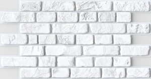 White Faux Bricks PVC 3D Wall Panel, 3.1 ft X 1.6 ft (95cm X 50cm), Interior Design Wall Paneling Decor, Total Coverage 5.1 sq. ft. (0.5 sq. m) - Single