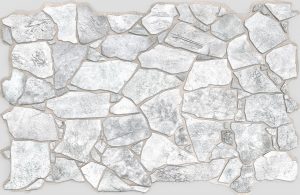 White Grey Faux Stone PVC 3D Wall Panel, 3.2 ft X 2.1 ft (98cm X 63cm), Interior Design Wall Paneling Decor, 6.7 sq. ft. (0.62 sq. m) each - Single