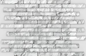 White Grey Faux Stone PVC 3D Wall Panel, 3.2 ft X 2.1 ft (99cm X 65cm), Interior Design Wall Paneling Decor, Total Coverage 6.9 sq. ft. (0.6 sq. m) - Single