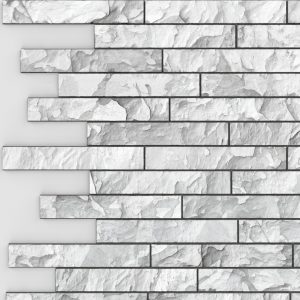 White Grey Stone 3D Wall Panels, Single Panel, Covers 6.9 sq. ft.