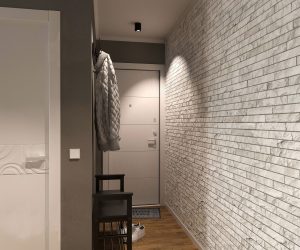 White Grey Faux Stone PVC 3D Wall Panel, 3.2 ft X 2.1 ft (99cm X 65cm), Interior Design Wall Paneling Decor, Total Coverage 6.9 sq. ft. (0.6 sq. m) - Single