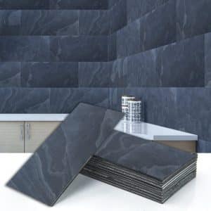 dark peel and stick veneer kitchen