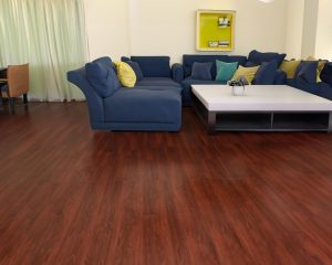 red-colored vinyl flooring perfect for living room