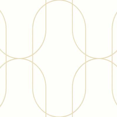 Textured Wallpaper Geometric in White|Gold