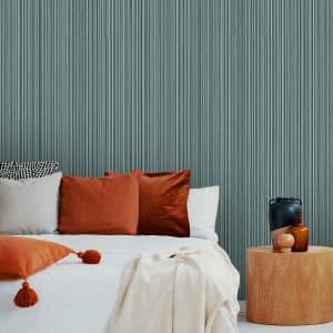 Textured Wallpaper Stripes in Teal