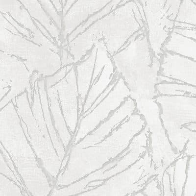 Textured Wallpaper Floral in Light Grey