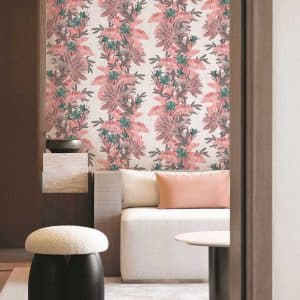 Textured Wallpaper Floral in Pink
