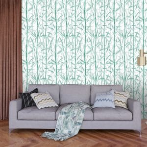 Textured Wallpaper Floral in Green