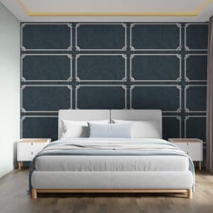 Textured Wallpaper Victorian|Distressed|Traditional in Dark Blue