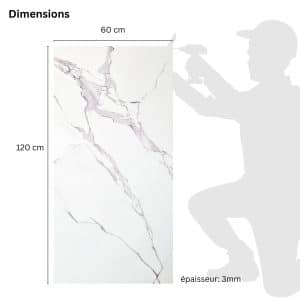 UV Marble Wall Panels - Perfect for Accent Walls, Bathrooms, Kitchens, and Living Spaces - White, Grey Veins