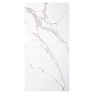 UV Marble Wall Panels - Perfect for Accent Walls, Bathrooms, Kitchens, and Living Spaces - White, Grey Veins