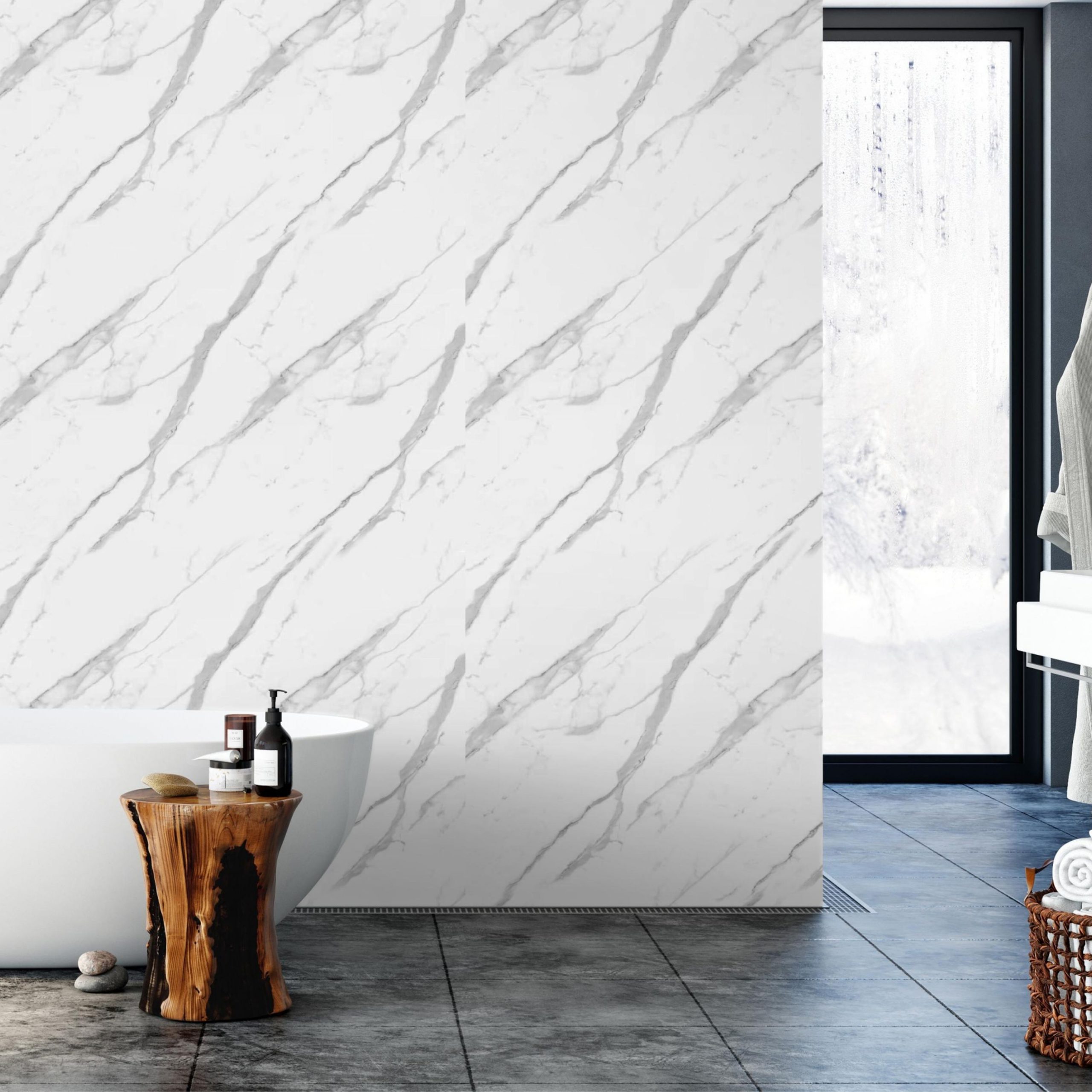 UV Marble panels Marble in White|Grey