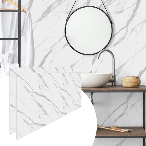 UV Marble panels Marble in White|Grey