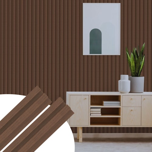 Fluted panels Wood in Brown
