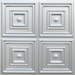Modern Patchwork Silver Glue Up, PVC 3D Decorative Ceiling Panel