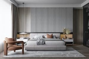 Dundee Deco Slat Wall Panels - Faux Wood Styrofoam Wall Paneling for Interior and Exterior Walls - Extra Long Fluted Acoustic Wall Panels, Easy DIY Installation, Modern Wood Slats for Accent Walls - Grey White, 106 in x 10 in, Pack of 3, Total Coverage 22 sq ft