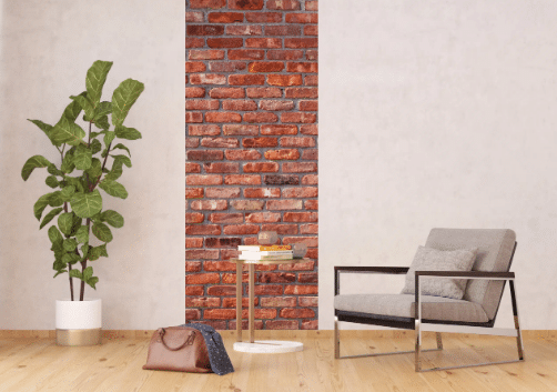 red orange rustic wall mural