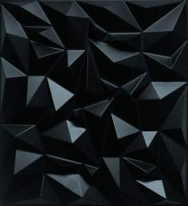 Geometric Diamond Paintable Black PVC Wall Paneling for Interior Wall Decor