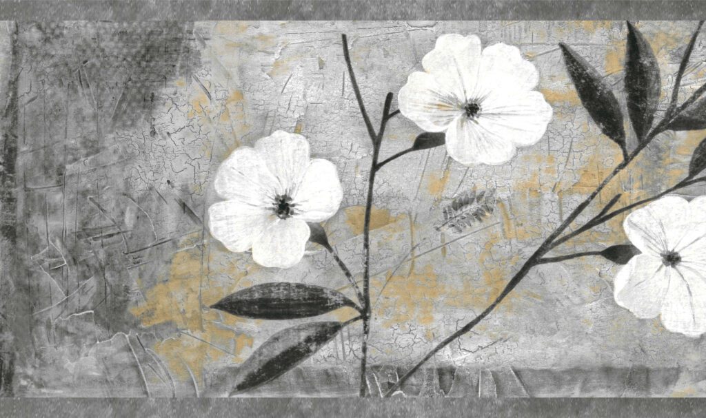 white flowers on a gray background