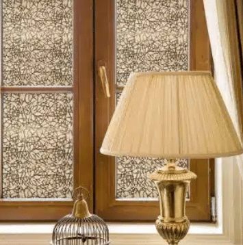 lamp by a closed window