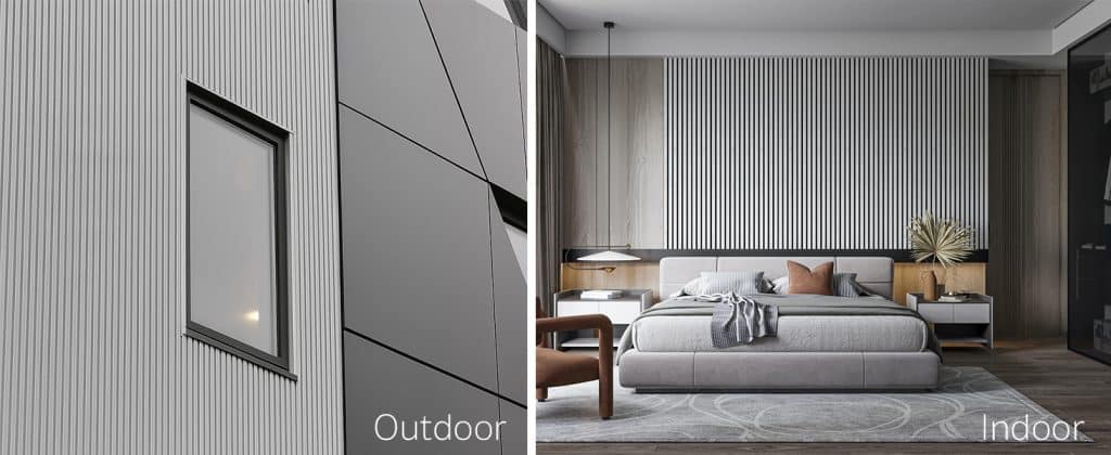 fluted panels for exterior and interior