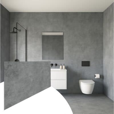 Faux Concrete Panels - 2 ft X 4 ft - Matte, Waterproof DIY Decorative Panels for Walls and Floors - Grey