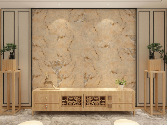 marble wall panels on accent wall